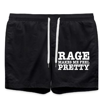 Rage Makes Me Feel Pretty, Humor Saying, Sarcastic - Short de bain - noir - Devant - AI Model Male 185 light (185cm)