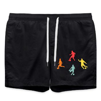 Fußballspieler Evolution Fußball - Badeshorts - Schwarz - Vorne - AI Model Male 185 light (185cm)