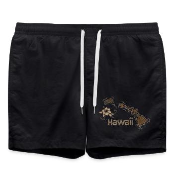 Hawaii - Swim Trunks - black - Front - AI Model Male 185 light (185cm)