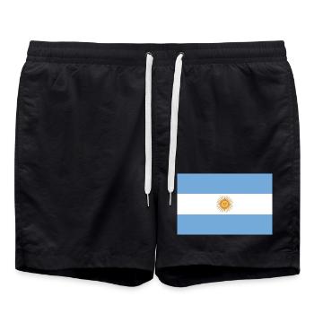 drapeau argentin - Short de bain - noir - Devant - AI Model Male 185 light (185cm)