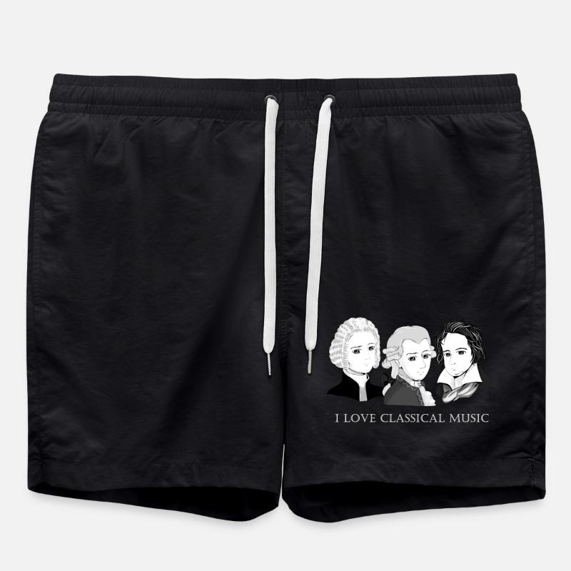 Bach - Mozart - Beethoven: I Love Classical Music - Swim Trunks - black