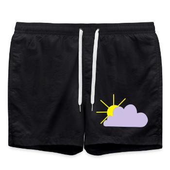 Le soleil pointe le bout de son nez derrière les nuages - Short de bain - noir - Devant - AI Model Male 185 light (185cm)