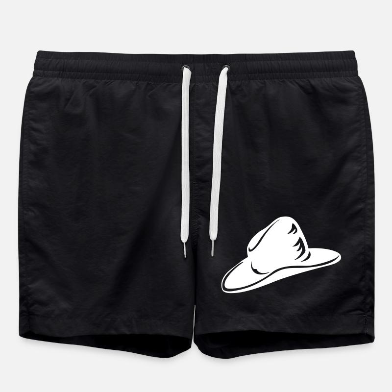 Ein weißer Hut - Badeshorts - Schwarz