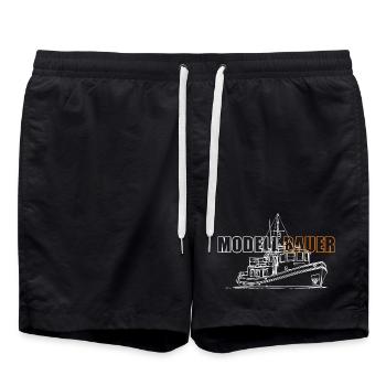 Modellbau Schiffe - Badeshorts - Schwarz - Vorne - AI Model Male 185 light (185cm)