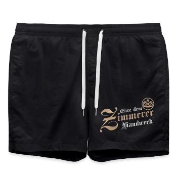 Ehre dem Handwerk Zimmerer Zimmermann Zunftzeichen - Badeshorts - Schwarz - Vorne - AI Model Male 185 light (185cm)