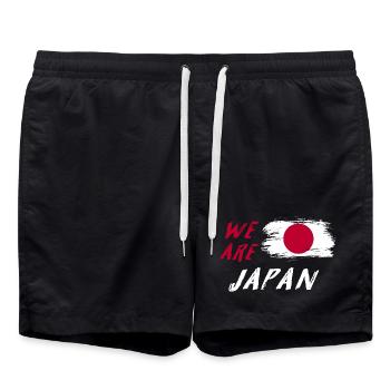 we are Japan flags design - Swim Trunks - black - Front - AI Model Male 185 light (185cm)