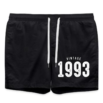 Typographie vintage 1993 - Short de bain - noir - Devant - AI Model Male 185 light (185cm)