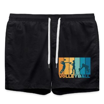 Joueur de volleyball Volleyball Vintage Cadeau - Short de bain - noir - Devant - AI Model Male 185 light (185cm)
