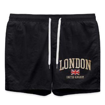 London Vintage Union Jack - Badeshorts - Schwarz - Vorne - AI Model Male 185 light (185cm)