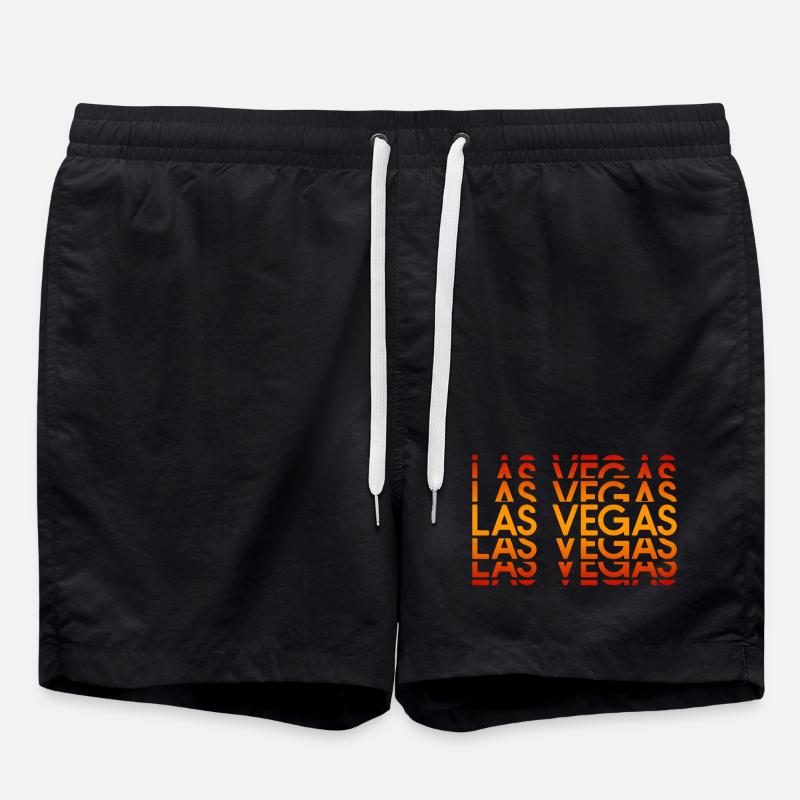 Las Vegas Neon Layout - Swim Trunks - black