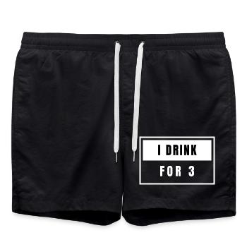 Ich Trinke 3 - Badeshorts - Schwarz - Vorne - AI Model Male 185 light (185cm)