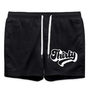 Thirty 30th Birthday Men Women 30 Years Old - Swim Trunks - black - Front - AI Model Male 185 light (185cm)