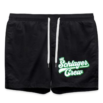 Schlager Crew | Farben änderbar - Badeshorts - Schwarz - Vorne - AI Model Male 185 light (185cm)