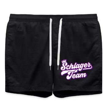 Schlager Team | Farben änderbar - Badeshorts - Schwarz - Vorne - AI Model Male 185 light (185cm)