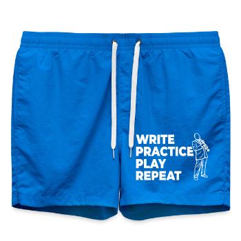 Writing, practicing, playing, repeating - Swim Trunks - cobalt blue - Front
