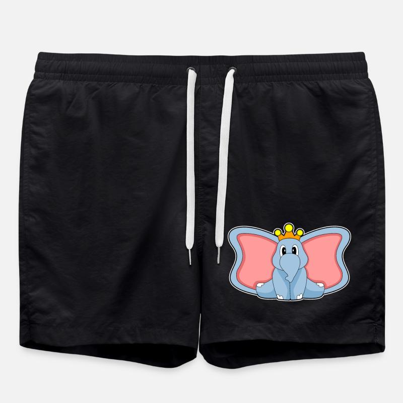 Elefant Krone - Badeshorts - Schwarz