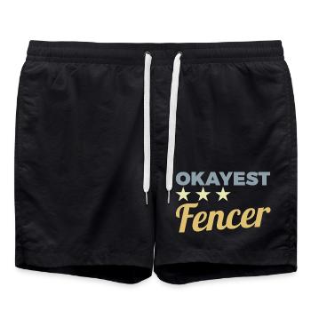 Average fencer - Swim Trunks - black - Front - AI Model Male 185 light (185cm)