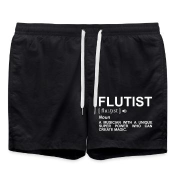 Définition flûtiste - Short de bain - noir - Devant - AI Model Male 185 light (185cm)