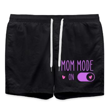 Aktiver Mom-Modus Lila - Badeshorts - Schwarz - Vorne - AI Model Male 185 light (185cm)
