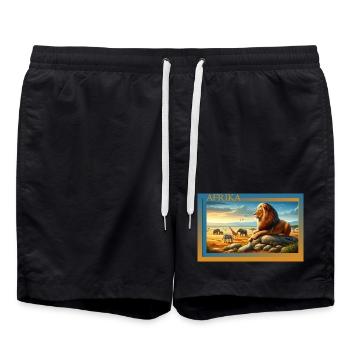 Afrika Löwe am Sonnenuntergang - Badeshorts - Schwarz - Vorne - AI Model Male 185 light (185cm)
