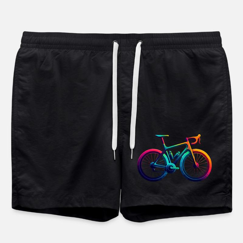 Illustration de cyclisme arc-en-ciel vibrant - Short de bain - noir