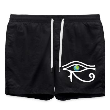 Regard sur le monde (blanc) - Short de bain - noir - Devant - AI Model Male 185 light (185cm)