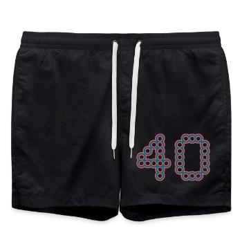 40. 40 ANS. 40e ANNIVERSAIRE. ANNIVERSAIRE 40 ANS. - Short de bain - noir - Devant - AI Model Male 185 light (185cm)