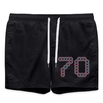 70. 70 YEARS. 70th ANNIVERSARY. 70 YEARS ANNIVERSARY. - Swim Trunks - black - Front - AI Model Male 185 light (185cm)