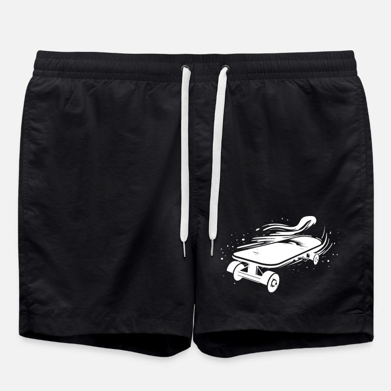 Skateboard Sketch - Swim Trunks - black