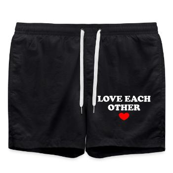 Aimez-vous les uns les autres - Short de bain - noir - Devant - AI Model Male 185 light (185cm)