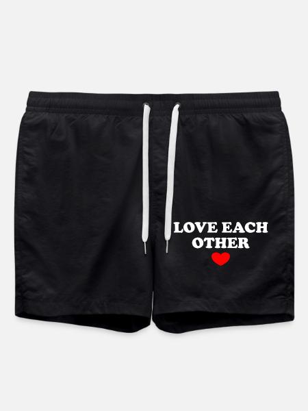 Love Each Other - Swim Trunks - black