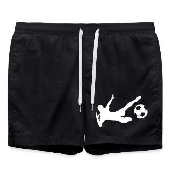 Minimalistische Silhouette Fußballspieler - Badeshorts - Schwarz - Vorne - AI Model Male 185 light (185cm)
