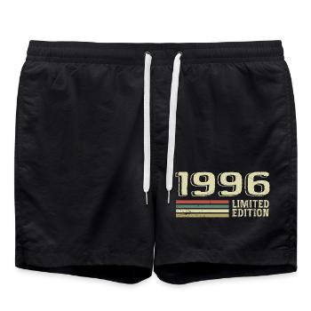 Jahrgang 1996 Geburtstag 1996 Jahrgang 1996 - Badeshorts - Schwarz - Vorne - AI Model Male 185 light (185cm)