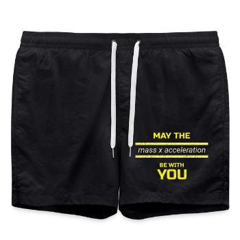The Force is Strong with Physics - Swim Trunks - black - Front - AI Model Male 185 light (185cm)