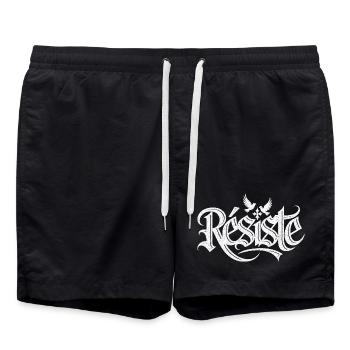 Design Graphique avec Doves et Symbole de Paix - Short de bain - noir - Devant - AI Model Male 185 light (185cm)