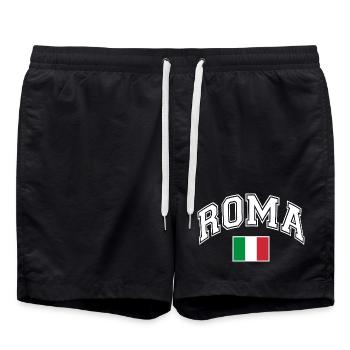 Rome Roma Rome Italy flag - Swim Trunks - black - Front - AI Model Male 185 light (185cm)