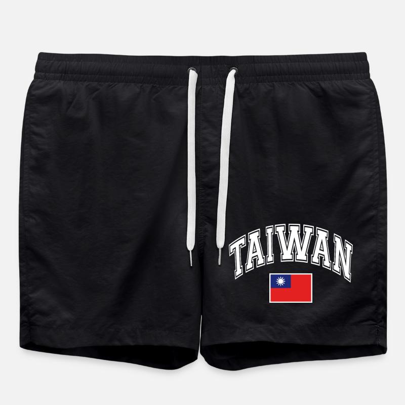 Taiwan Flagge - Badeshorts - Schwarz