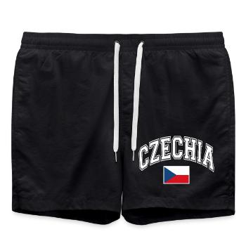 Czech Republic Flag - Swim Trunks - black - Front - AI Model Male 185 light (185cm)