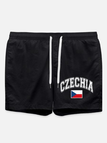 Czech Republic Flag - Swim Trunks - black