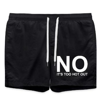 Nein, es ist zu heiß draußen. Anti-Sommer. Hass-So - Badeshorts - Schwarz - Vorne - AI Model Male 185 light (185cm)