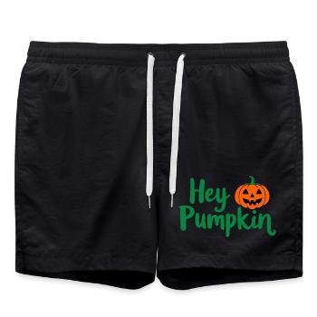 Hé citrouille, dicton d'Halloween - Short de bain - noir - Devant - AI Model Male 185 light (185cm)