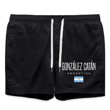 González Catán Argentina Argentinian - Swim Trunks - black - Front - AI Model Male 185 light (185cm)