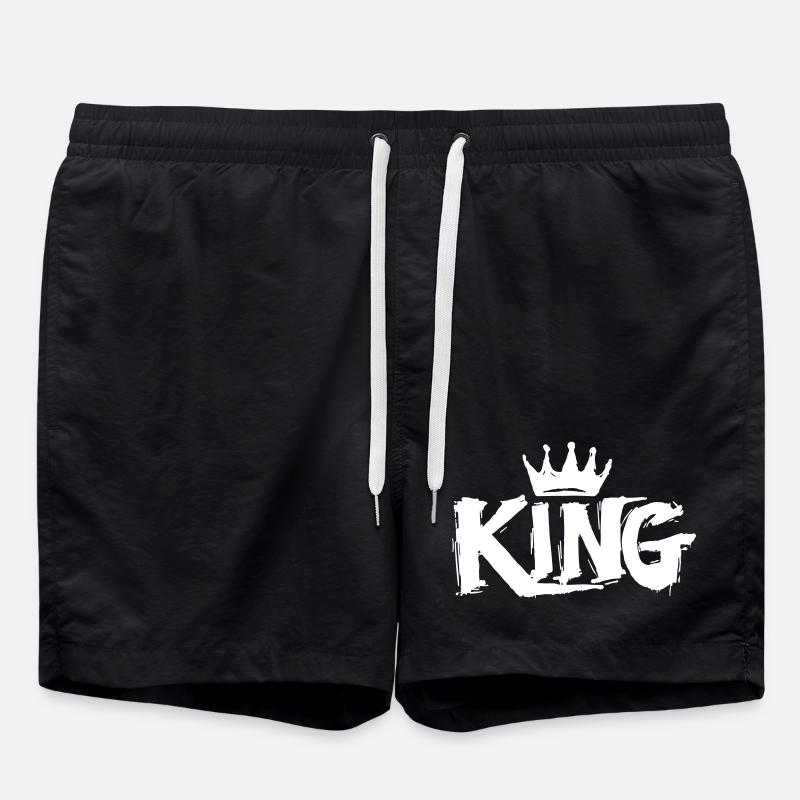 King Graffiti Lettering - Swim Trunks - black