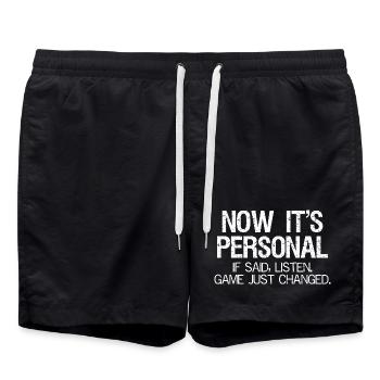 now it's personal if said listen game just changed - Badeshorts - Schwarz - Vorne - AI Model Male 185 light (185cm)