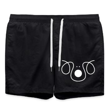 Dog silhouette – stylish animal motif for fans - Swim Trunks - black - Front - AI Model Male 185 light (185cm)