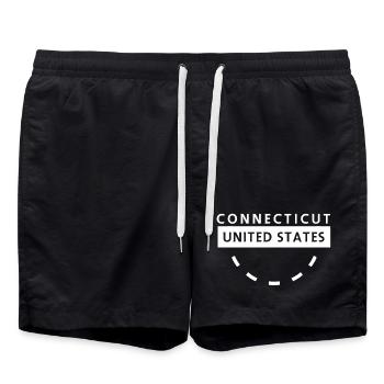 Connecticut States Emblem - Swim Trunks - black - Front - AI Model Male 185 light (185cm)