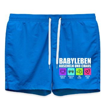 Expectant mother BABY LIFE CUDDLE AND CHAOS - Swim Trunks - cobalt blue - Front
