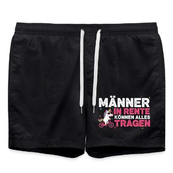Retraité Licorne Drôle Dicton Pension Retraite - Short de bain - noir - Devant - AI Model Male 185 light (185cm)