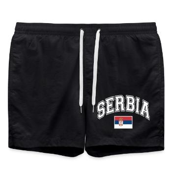 Serbie - Short de bain - noir - Devant - AI Model Male 185 light (185cm)