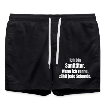 Sanitäter Sprint - Badeshorts - Schwarz - Vorne - AI Model Male 185 light (185cm)